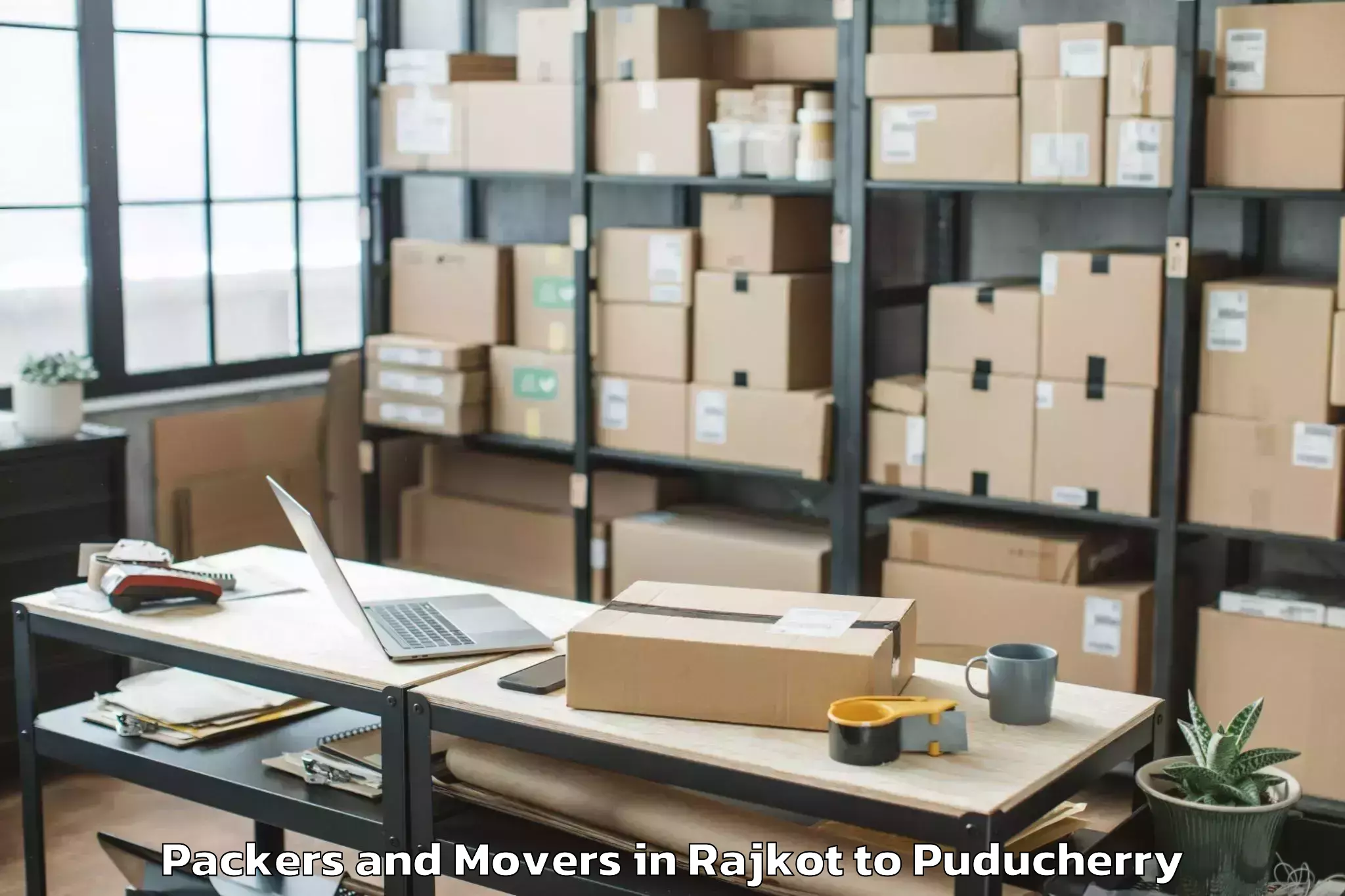 Get Rajkot to Sri Balaji Vidyapeeth Puducher Packers And Movers